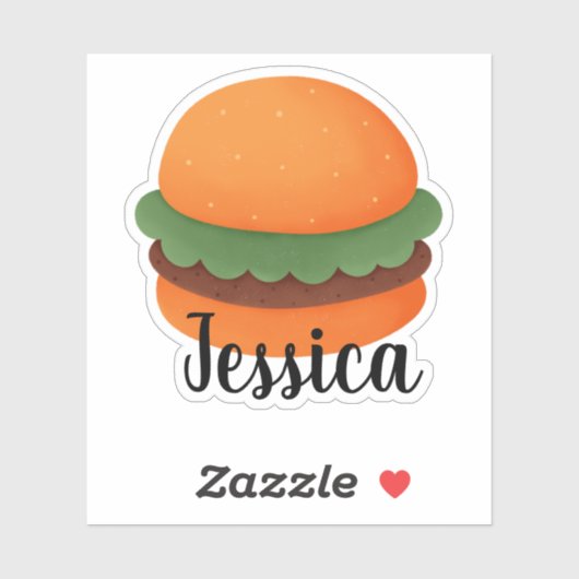 INDIVIDUELLE NAME HAMBURGER AUFKLEBER (Blatt)
