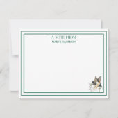 Individuelle Name Hand Drawn German Shepherd Flat Mitteilungskarte (Vorderseite)