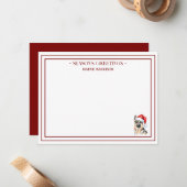 Individuelle Name Hand Drawn German Shepherd Weihn Mitteilungskarte (Vorderseite/Rückseite Beispiel)