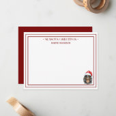 Individuelle Name Hand gezogene Dackel Weihnachtsm Mitteilungskarte (Vorderseite/Rückseite Beispiel)
