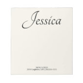 Individuelle Name Handgeschriebene Skriptkontaktin Notizblock (Vorderseite)