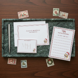 Individuelle Name Handgezogene Goldene Doodle-Weih Mitteilungskarte