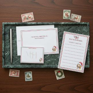 Individuelle Name Handgezogene Goldene Doodle-Weih Mitteilungskarte