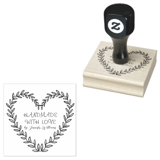 Individuelle Name Handmade mit Liebe Moderne Rusti Gummistempel (Stempel)