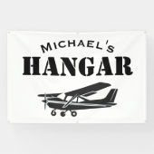 Individuelle Name Hangar Cessna Flugzeugpilot Avia Banner (Horizontal)