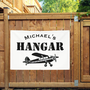 Individuelle Name Hangar Flugzeug Pilot Flugzeug e Banner