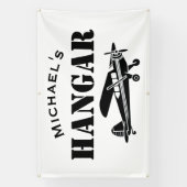 Individuelle Name Hangar Flugzeug Pilot Flugzeug e Banner (Vertikal)