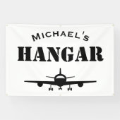 Individuelle Name Hangar Flugzeug Pilot Luftfahrt Banner (Horizontal)