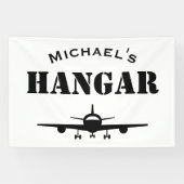 Individuelle Name Hangar Flugzeug Pilot Luftfahrt Banner (Horizontal)