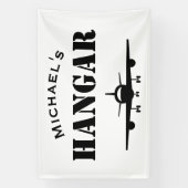 Individuelle Name Hangar Flugzeug Pilot Luftfahrt Banner (Vertikal)