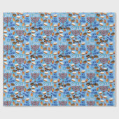 Individuelle Name Hanukkah Wrapping Paper Dreidel Geschenkpapier (Flach)