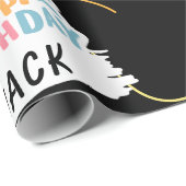 Individuelle Name Happy Birthday Black Geschenkpapier (Rolleneckpunkt)