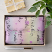 Individuelle Name Happy Birthday farbenfroh  Seidenpapier (Geschenk)