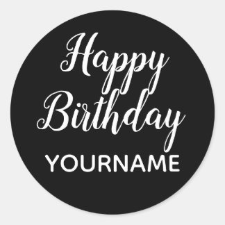 Individuelle Name Happy Birthday Party Runder Aufkleber