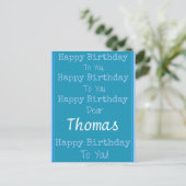 Individuelle Name Happy Birthday Song Postcard Postkarte (Stehend Vorderseite)