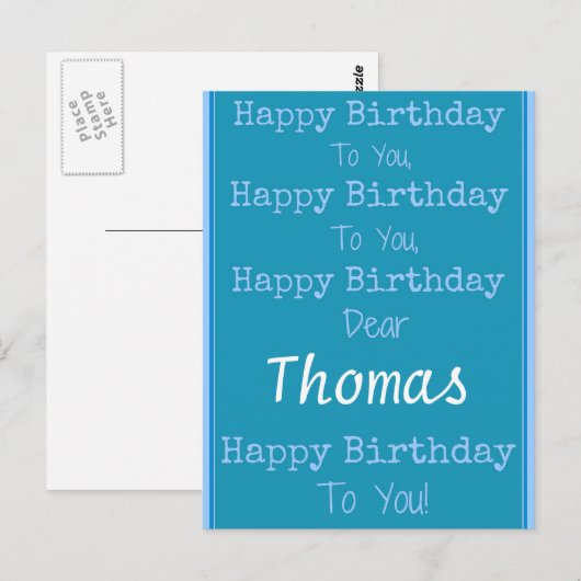 Individuelle Name Happy Birthday Song Postcard Postkarte (Vorne/Hinten)