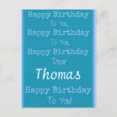 Individuelle Name Happy Birthday Song Postcard Postkarte (Vorderseite)