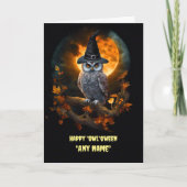 Individuelle Name Happy Halloween mit Niedlichem O Karte (Vorderseite)