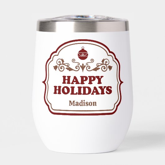 Individuelle Name Happy Holidays (Vorderseite)