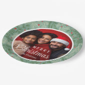 Individuelle Name Happy Holidays Papierplatte Pappteller (Schrägansicht)