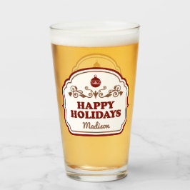 Individuelle Name Happy Holidays Pint Glas