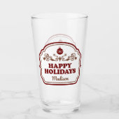 Individuelle Name Happy Holidays Pint Glas (Vorderseite)