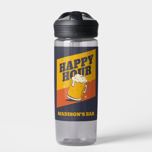Individuelle Name Happy Hour Trinkflasche (Vorderseite)