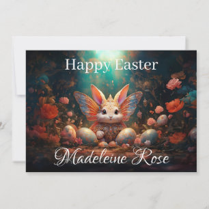 Individuelle Name Happy Osterfest Bunny mit Ostere Feiertagskarte