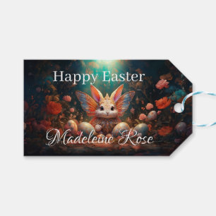 Individuelle Name Happy Osterfest Bunny mit Ostere Geschenkanhänger