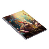 Individuelle Name Happy Osterfest Bunny mit Ostere Notizblock (Rechte Seite)