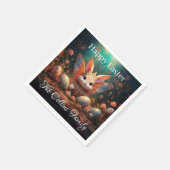 Individuelle Name Happy Osterfest Bunny mit Ostere Serviette (Ecke)