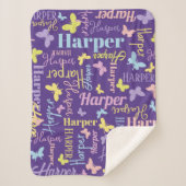 Individuelle Name Harper lila Sherpadecke (Vorderseite)