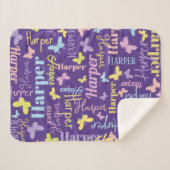 Individuelle Name Harper lila Sherpadecke (Vorderseite (Horizontal))