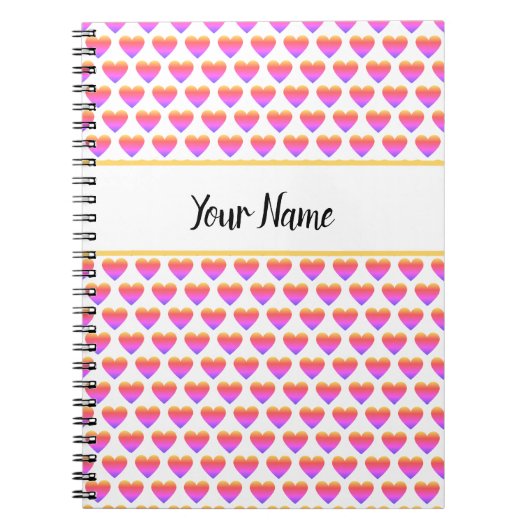 Individuelle Name Heart Pattern Notebook Notizblock (Vorderseite)