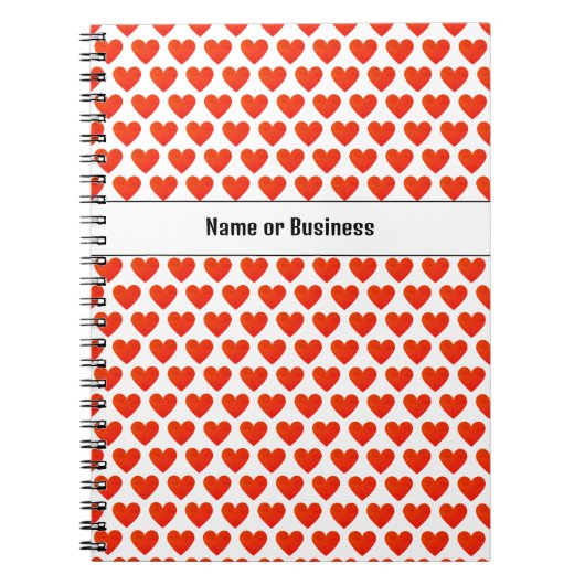 Individuelle Name Heart Pattern Spiral Foto Notebo Notizblock (Vorderseite)