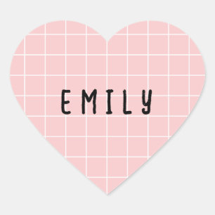 Individuelle Name Heart Shaped Graph Line Stickers