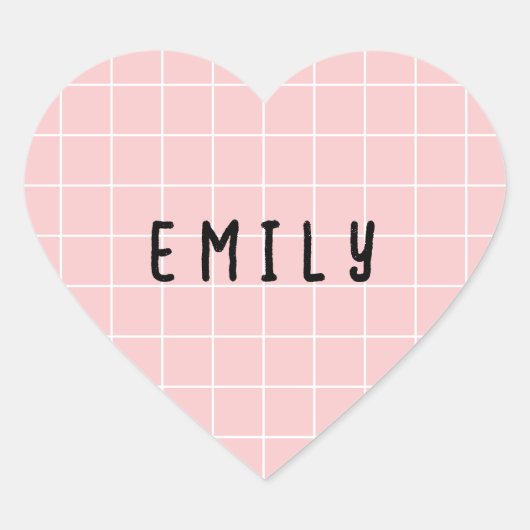 Individuelle Name Heart Shaped Graph Line Stickers (Vorderseite)