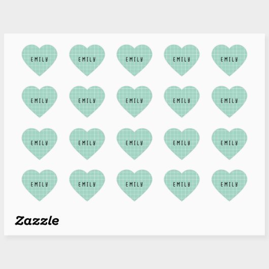 Individuelle Name Heart Shaped Graph Line Stickers (Blatt)