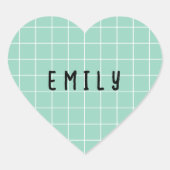 Individuelle Name Heart Shaped Graph Line Stickers (Vorderseite)