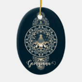 Individuelle Name Heiliger Star des Wunders Orname Keramik Ornament (Vorne)