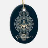 Individuelle Name Heiliger Star des Wunders Orname Keramik Ornament (Hinten)