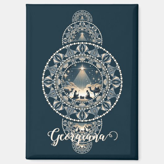 Individuelle Name Heiliger Star des Wunders Orname Magnet (Vorderseite)