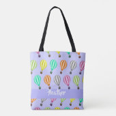 individuelle Name Heißluftballon blau Tasche (Rückseite)