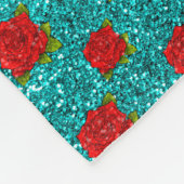 Individuelle Name hell Aqua Glitzer Rose Fleecedecke (Ecke)