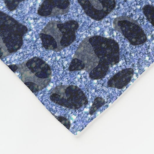 Individuelle Name hellblauer Glitzer Leopard Fleecedecke (Ecke)