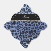 Individuelle Name hellblauer Glitzer Leopard Geschenkschachtel (Ungefaltet)