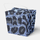 Individuelle Name hellblauer Glitzer Leopard Geschenkschachtel (Rückseite)