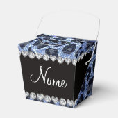 Individuelle Name hellblauer Glitzer Leopard Geschenkschachtel (Vorderseite)