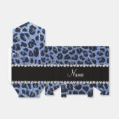 Individuelle Name hellblauer Glitzer Leopard Geschenkschachtel (Ungefaltet)