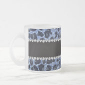 Individuelle Name hellblauer Glitzer Leopard Mattglastasse (Links)